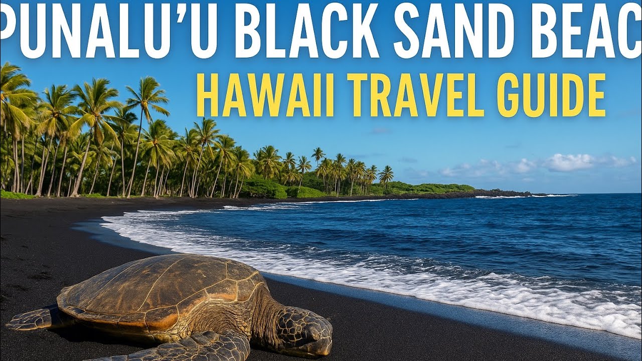 Punaluʻu Black Sand Beach &ndash; Hawaii Travel Guide | Big Island Walking Tour with Sea Turtles
