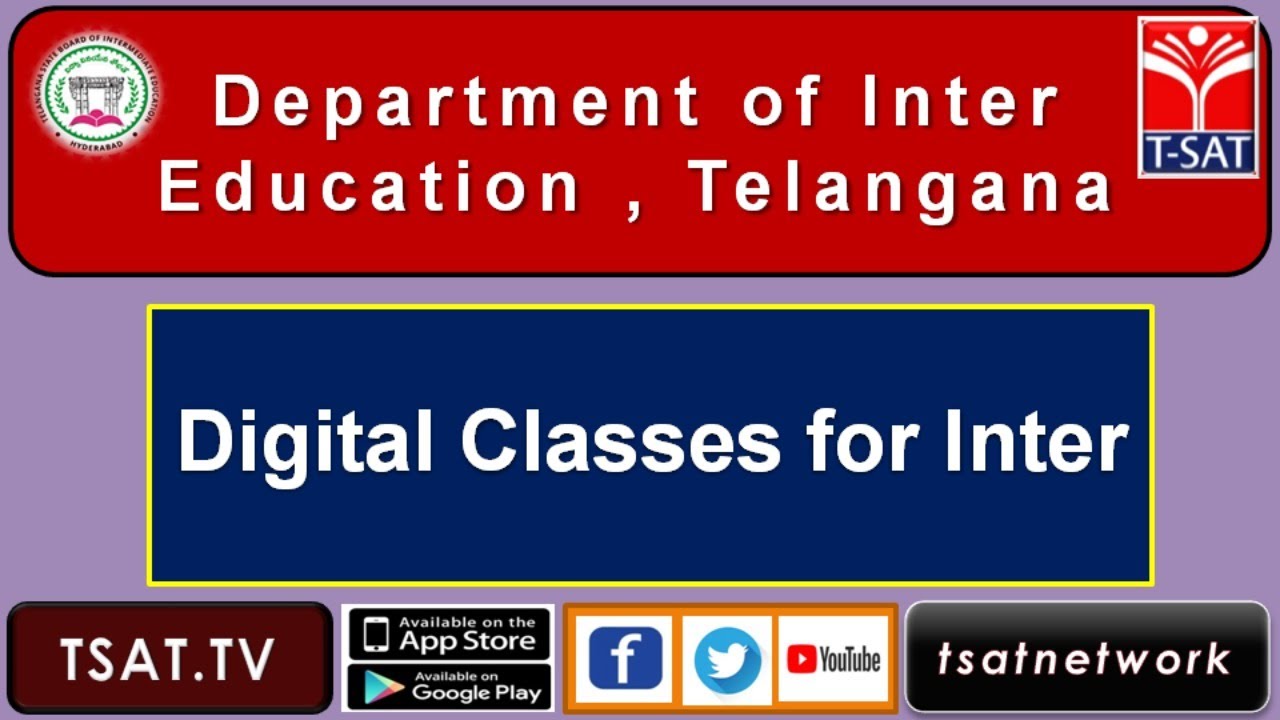 T-SAT || Digital Classes for Intermediate || 07-09-2020 || Dept of Inter Education , TS