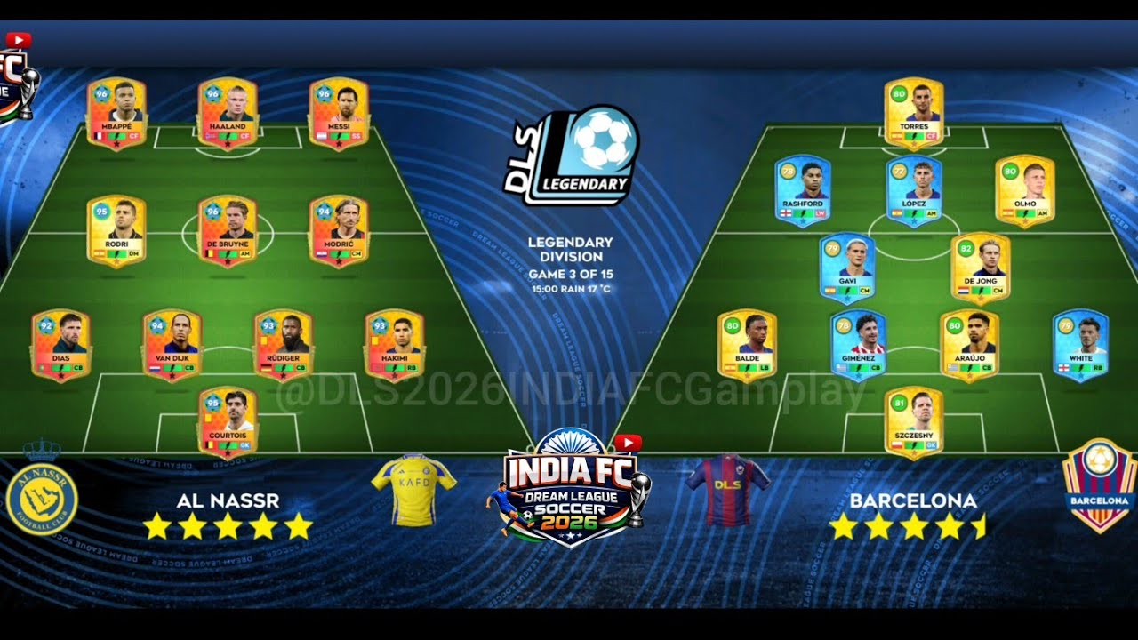 DLS 26 | AL NASSR Vs BARCELONA Vs CHELSEA  | LEGENDARY DIVISION 🏆🔥⚽🔥🏆 