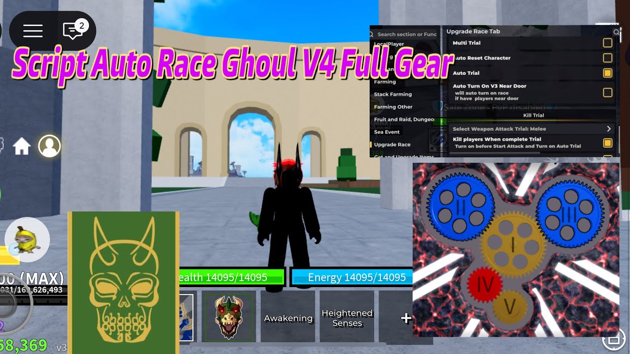 Script Auto V4 Race Ghoul Full Gear | Banana Cat Hub Full tutorial Showcase | Blox Fruits | Best