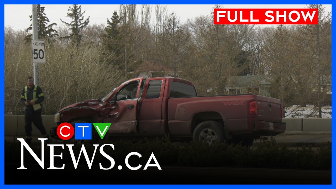 Поезд легкорельсового транспорта столкнулся с грузовиком | CTV News Edmonton, 11:30, 18 марта 202...