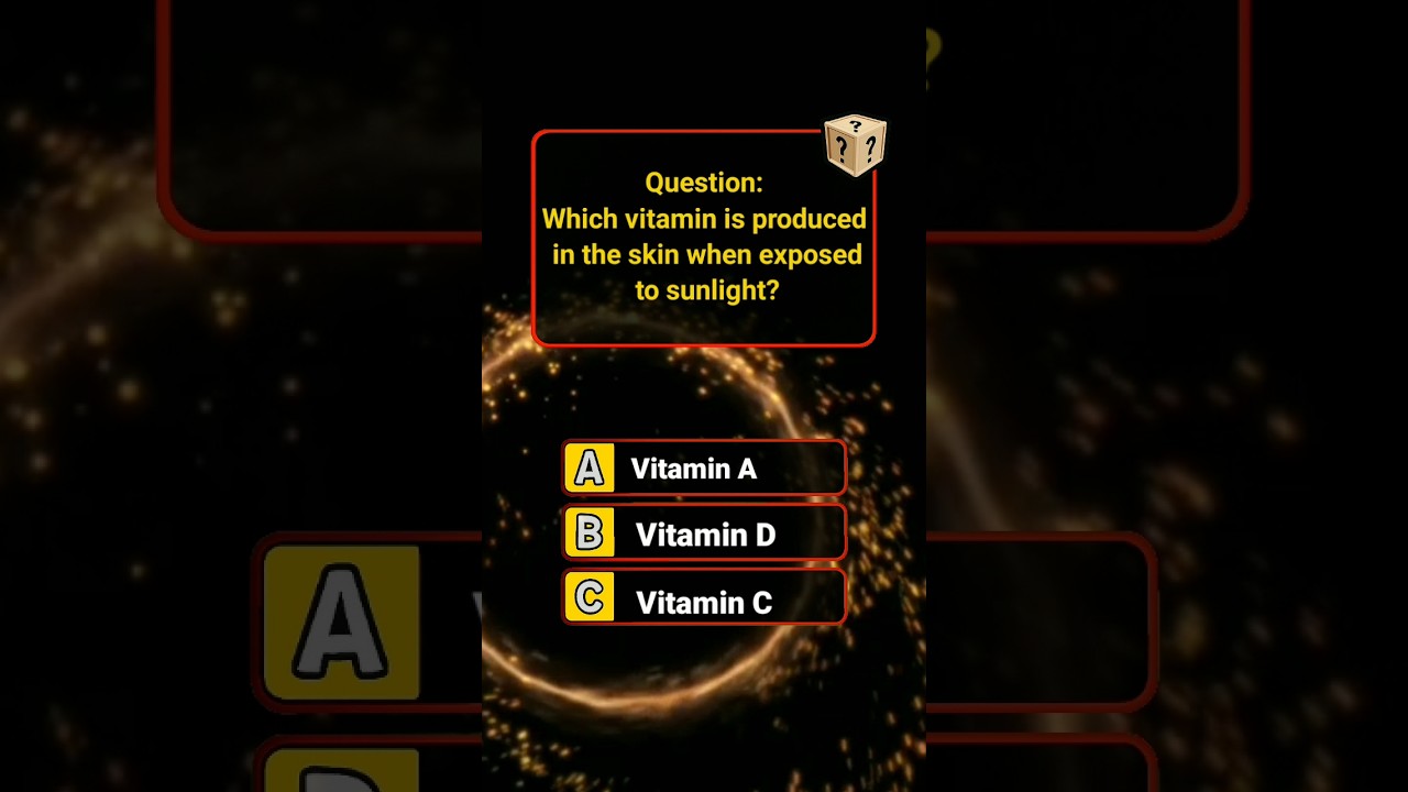 Which vitamin is produced in the skin when exposed to sunlight | USA Gk questions answer #shorts #gk