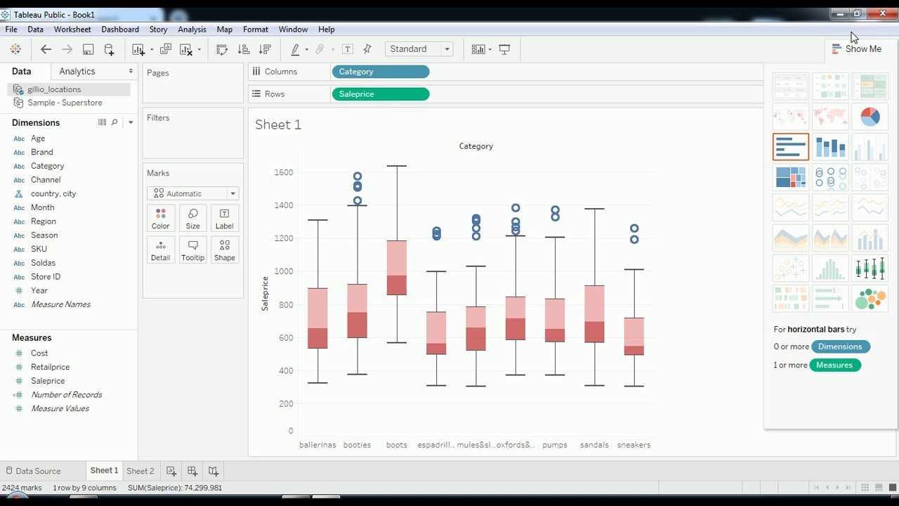 Box and Whisker in Tableau