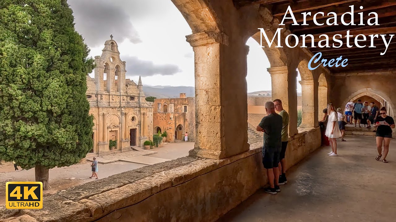 Arcadia Monastery, Crete, Greece Walking Tour 4K