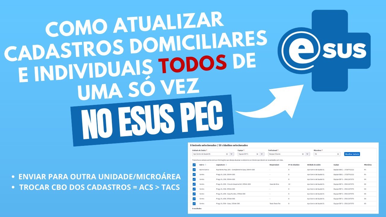COMO UTILIZAR A FERRAMENTA RETERRITORIALIZAÇÃO (ESUS PEC) - TRANSFERIR TODOS CADASTROS DE UMA SÓ VEZ