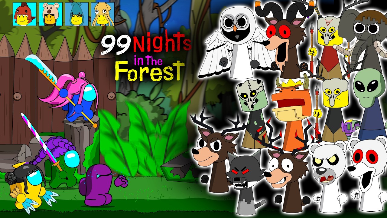 Among Us VS 99 Night in the Forest in SPRUNKI || ANIMATION