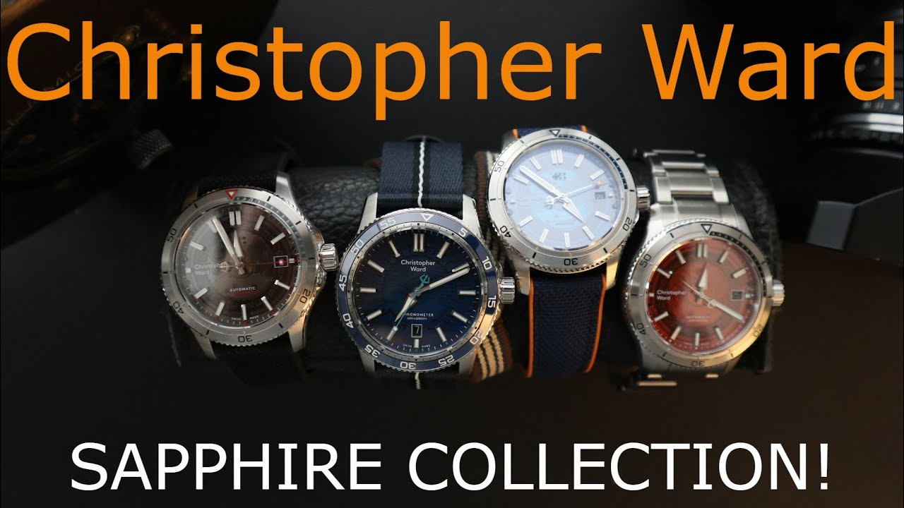 Christopher Ward C60 Sapphire Dial Watches #TIDE Blue Orange and Black Sapphire Dial watches