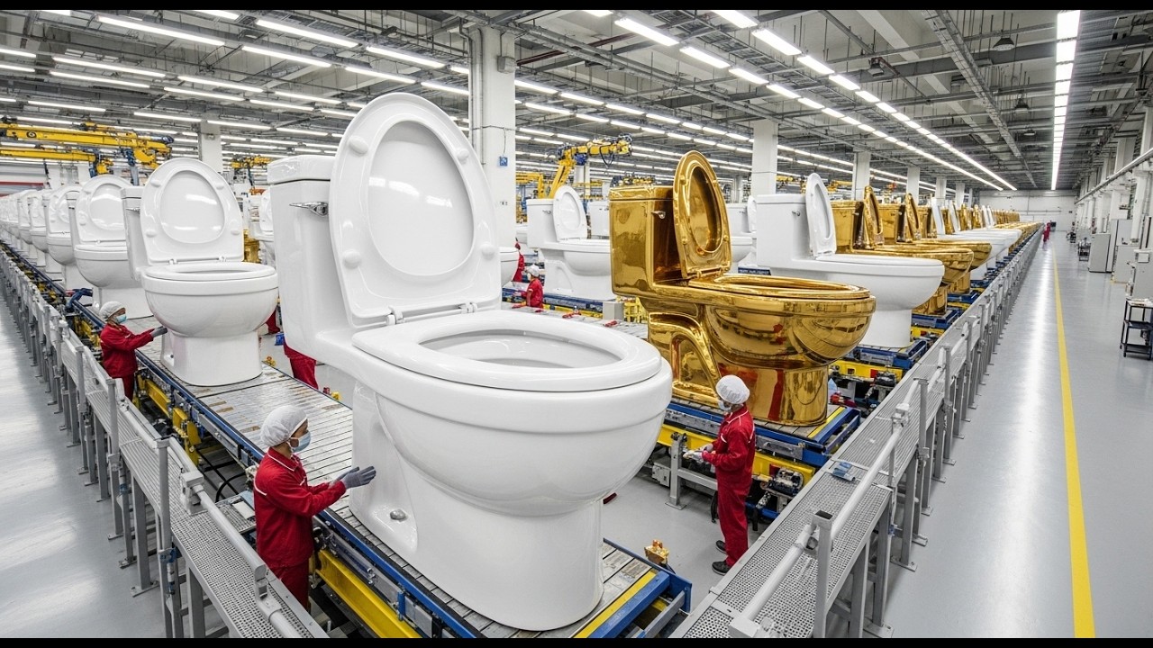 Extreme Toilet Manufacturing Process | Giant Automated Factory 4K