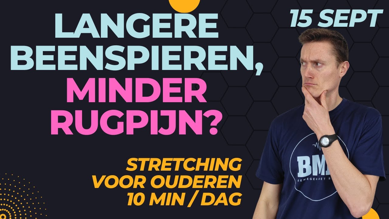 Rek je beenspieren voor MINDER RUGPIJN (10MIN stretching voor ouderen).