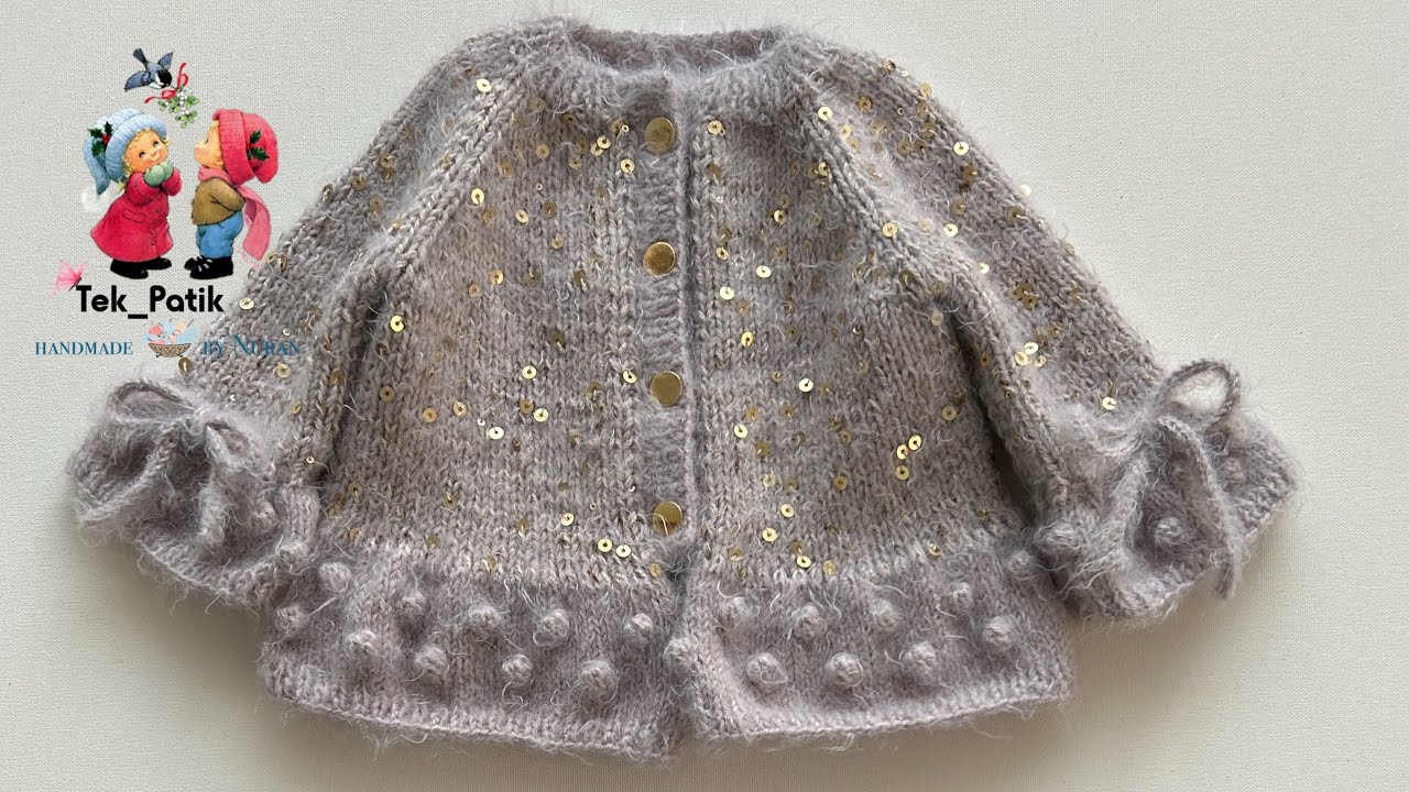 Детский кардиган с пайетками ⭐️ Простой и стильный способ изготовления кардигана