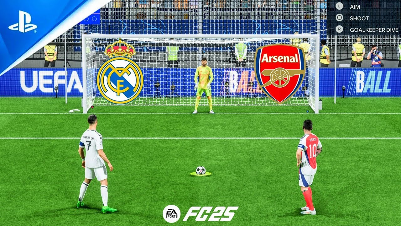 FC 25 | Real Madrid vs Arsenal | UCL FINAL | Ronaldo vs Messi | Penalty Shootout - PS5 Gameplay