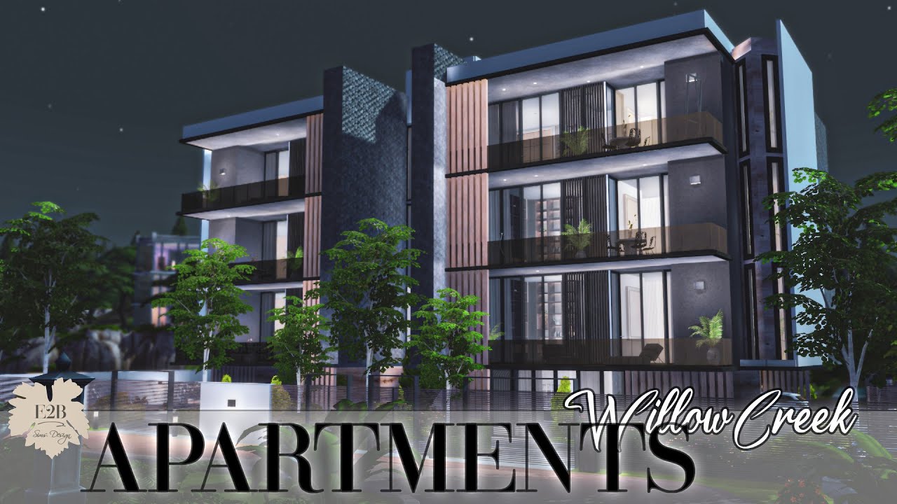 WILLOW CREEK APARTMENTS | Sims 4 CC Speed Build | DOWNLOAD LINK (TRAY+CC+CC LINKS)