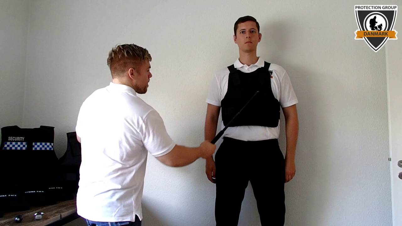 Stab proof vest NIJ level 1 tested with baton, knife and spike