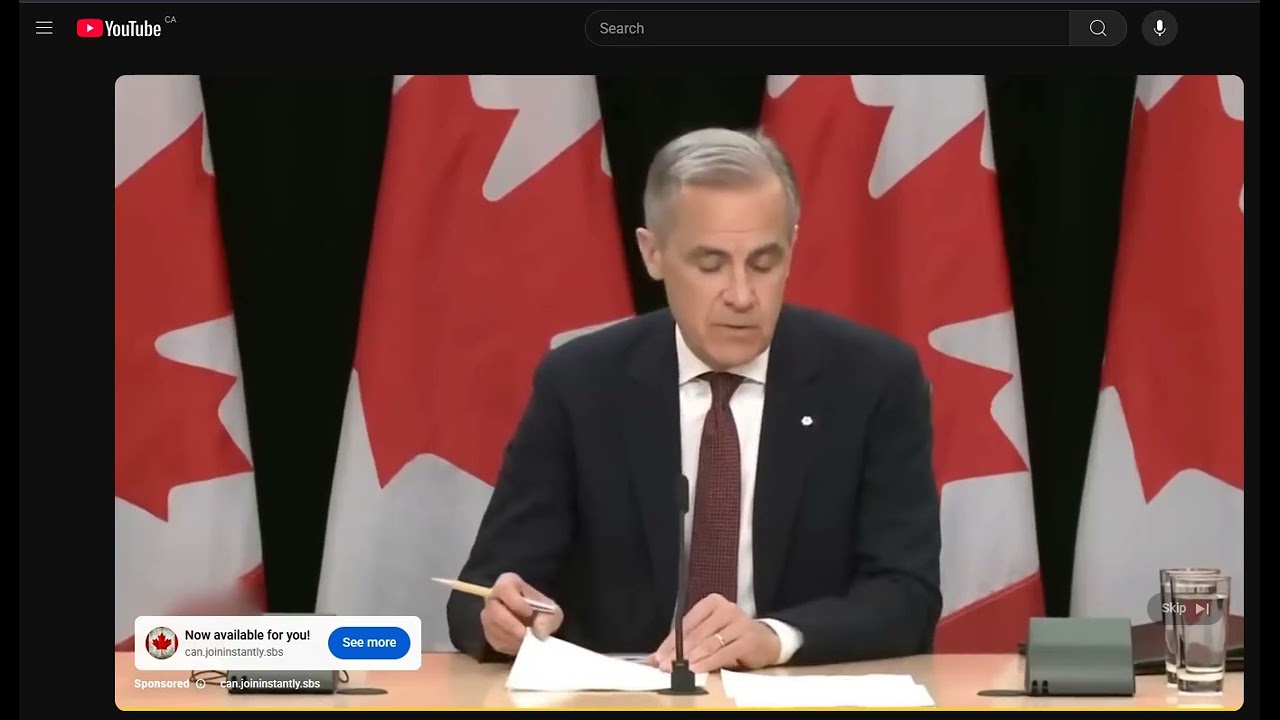 Fake AI video Ad of Canadian Prime Minister Mark Carney appears on YouTube Ads on July 7, 2025