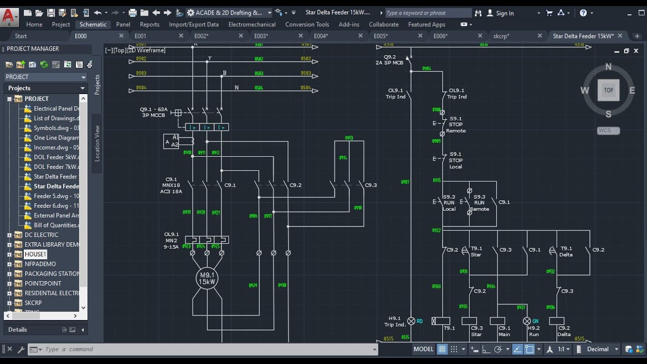 Arranque Directo, AutoCAD Electrical 2024, IEC 60617 style