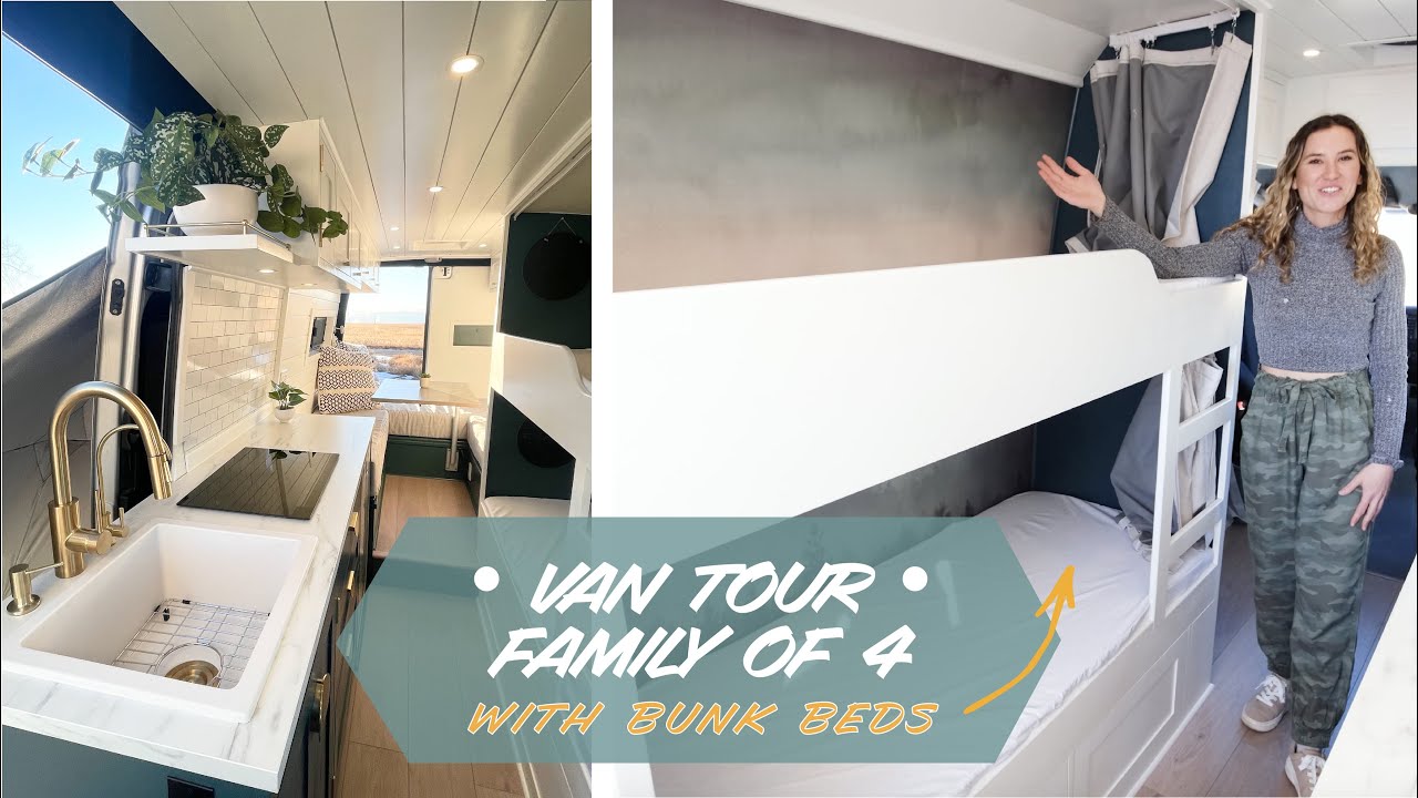 VAN TOUR | Custom Built Van for FAMILY OF FOUR with BUNK BEDS