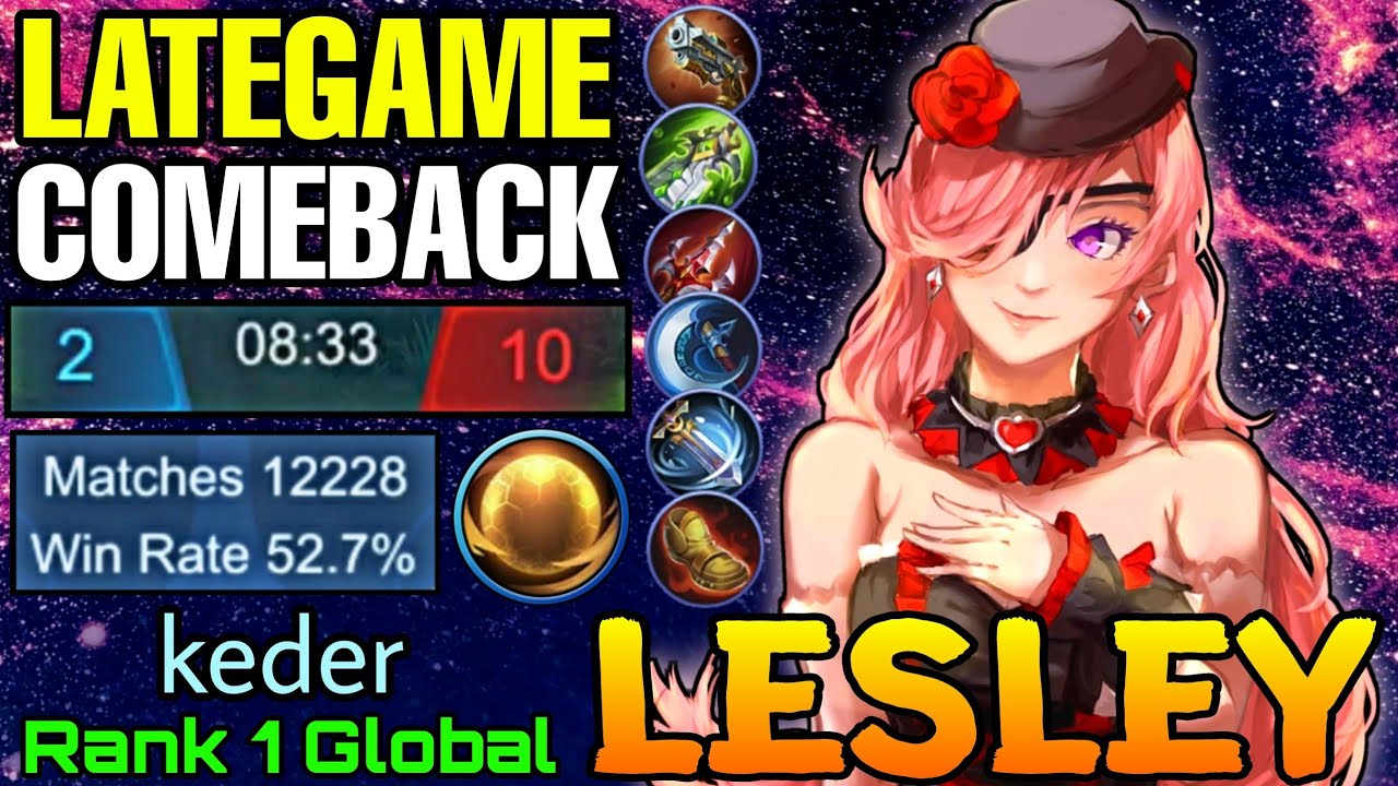 Sidelane with Aegis Lesley 12K Matches Comeback Game!! - Top 1 Global Lesley by keder - MLBB