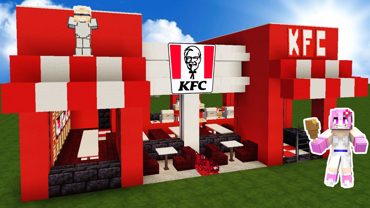 CÓMO HACER UN KFC EN MINECRAFT | KENTUCKY FRIED CHICKEN | RESTAURANTE DE POLLO FRITO