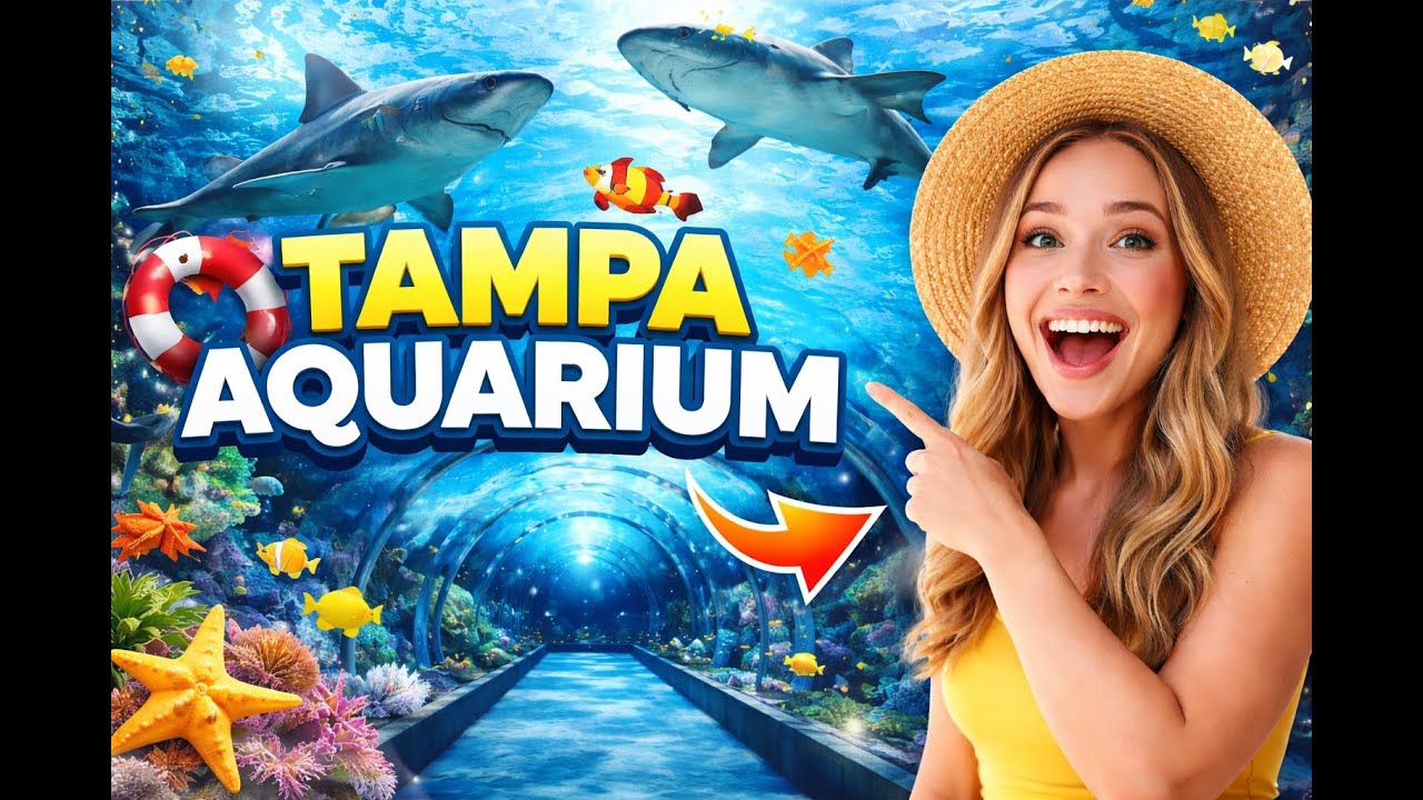 TAMPA AQUARIUM TOUR | Sharks Swimming Above Us! 😲🦈#TampaAquarium  #AquariumTour #fish #shark #sharks