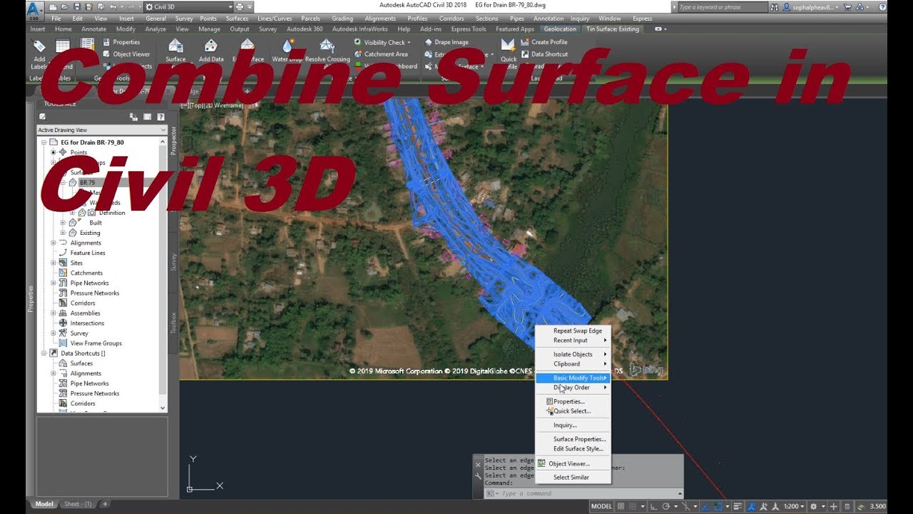 How to Combine Surface in Civil 3D