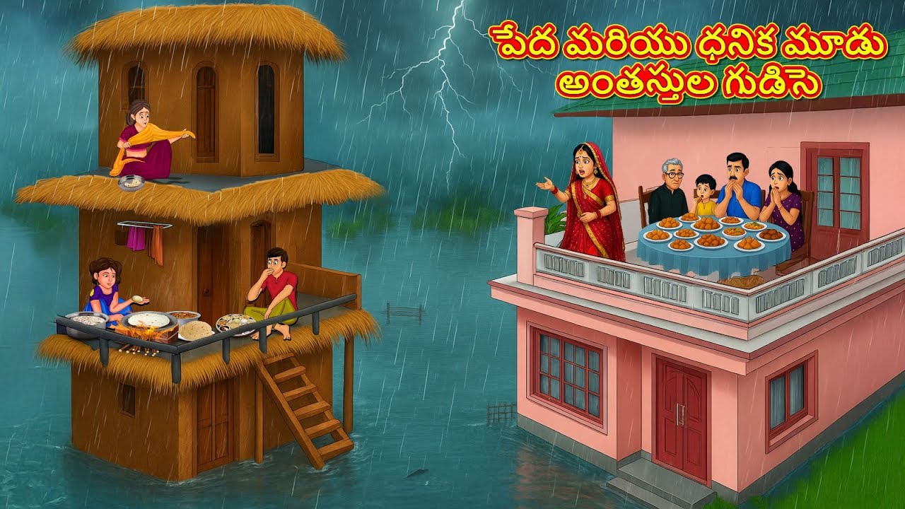 పేద మరియు ధనిక మూడు అంతస్తుల గుడిసె | Telugu Stories | Telugu Kathalu | Telugu Stories