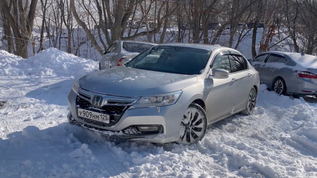 Honda accord hybrid- снежный плен...