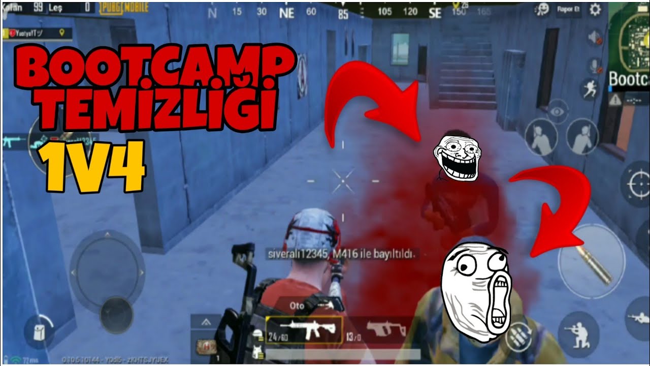 BOOTCAMP TEMİZLİĞİ 1V4 - 15 KİLL GAMEPLAY