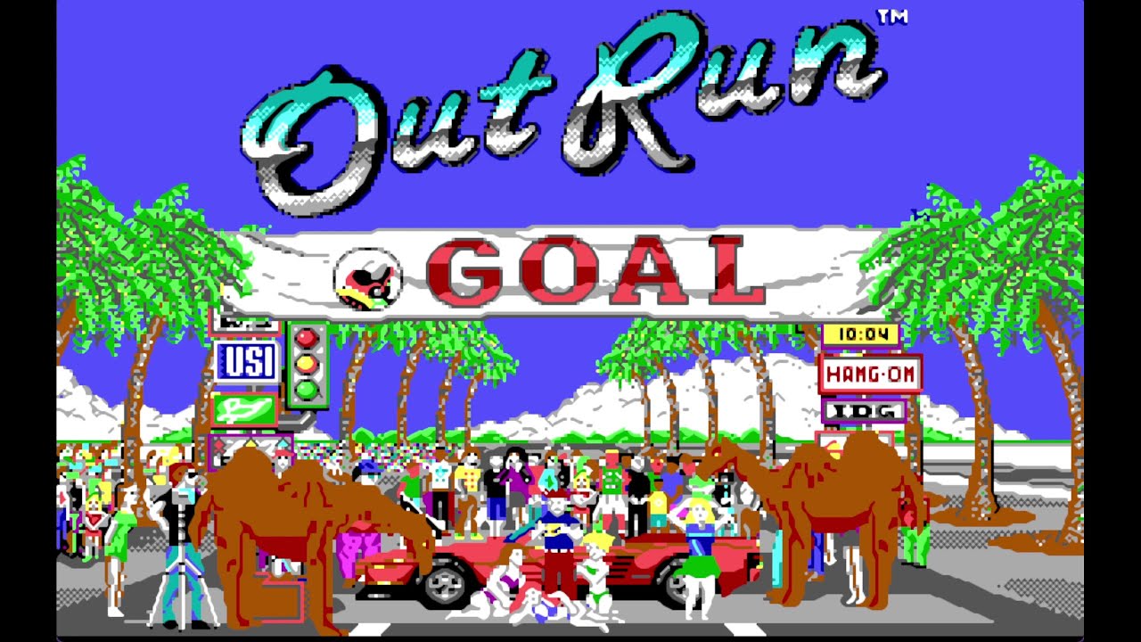Playing DOS Game - Outrun (Musical Sound Shower)