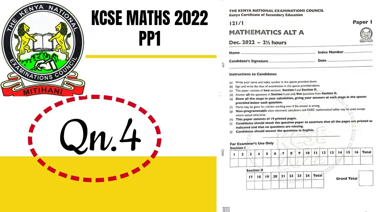 KCSE MATHS PP1-2022 | Qn. 4 |TIME | L.C.M