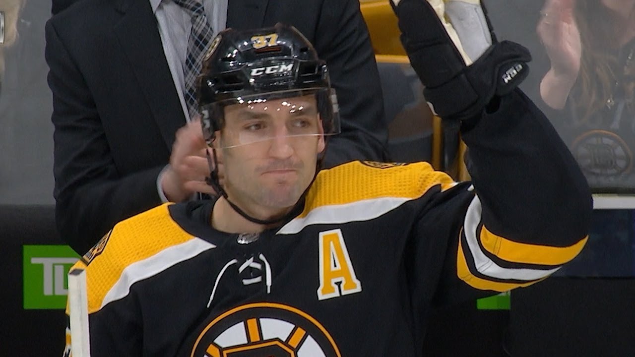 Patrice Bergeron scores in 1,000th NHL game