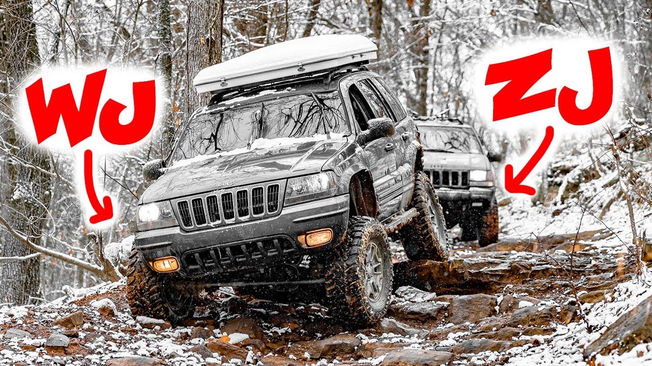 WJ vs ZJ Snow Wheeling in the Ozarks