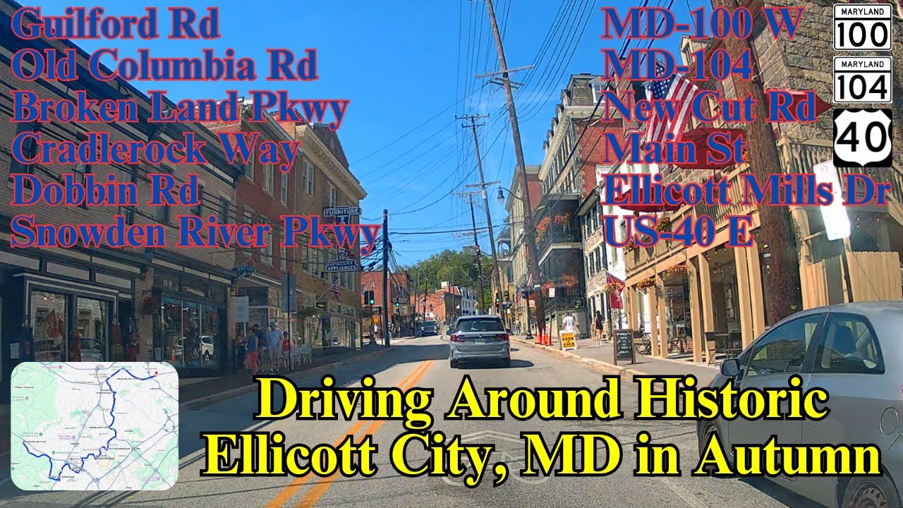 Driving Around Historic Ellicott City, MD in Autumn | Old Ellicott City | streetview819 | MD-100 W