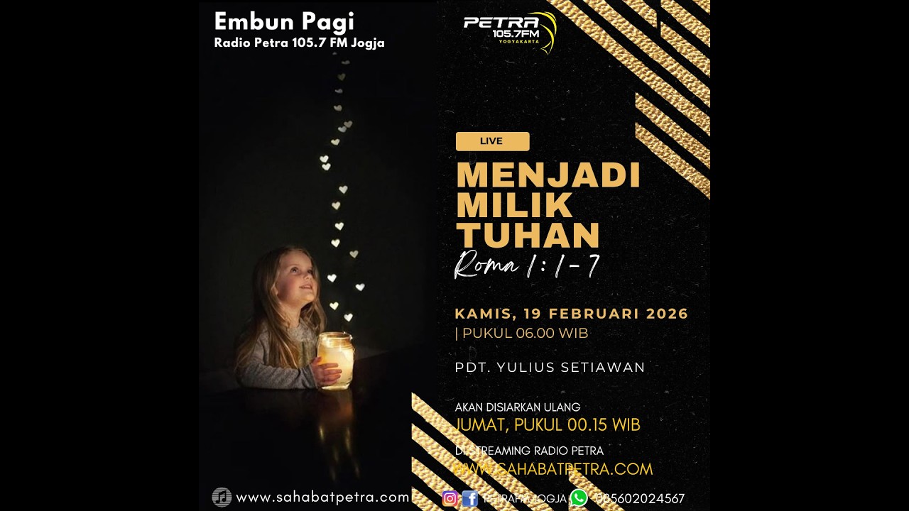Menjadi Milik Tuhan (Roma 1 : 1 - 7) - Pdt. Yulius Setiawan