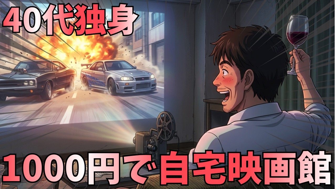【プチ贅沢】40代独身、1000円の贅沢。安ワインと冷凍ピザで、部屋が映画館になる。