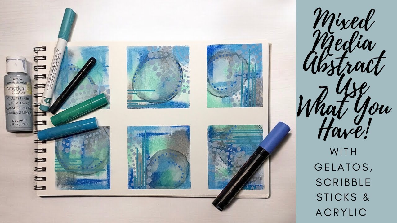 Mixed Media Abstract - Use What You Have! #fabercastell #gelato