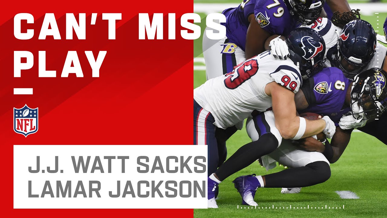 J.J. Watt Chases Down Lamar for the Sack
