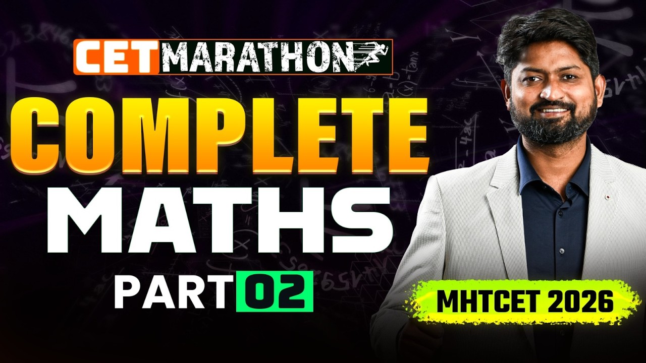 MARATHON Day 02 - Maths MHTCET 2026 | Beta 5.0 Top 100 Questions | Part -2 | #mhtcet2026