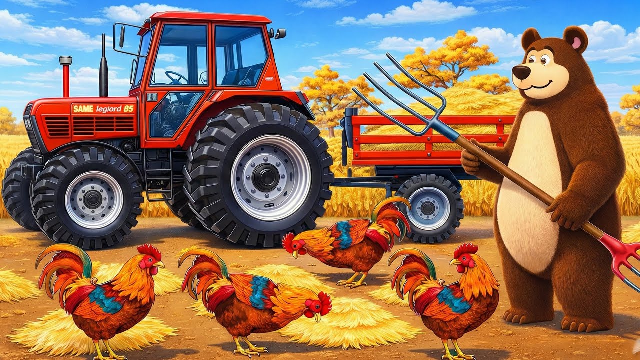 Hardworking Farmer | Feeding Pigs, Chickens & Dairy Cows | Real Farm Animation