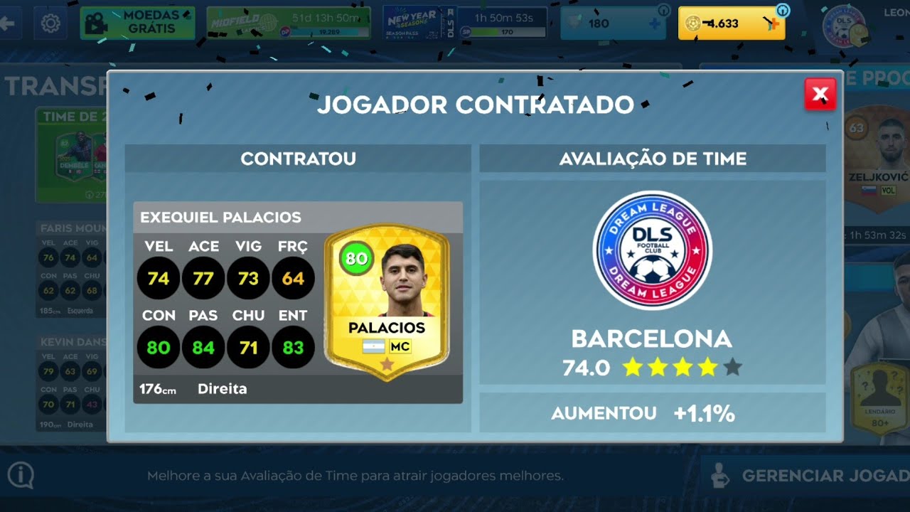 DLS 26 / CONTRATEI O ARGENTINO PALACIOS 😱🔥 - Modo carreira com o Barça - Ep 7