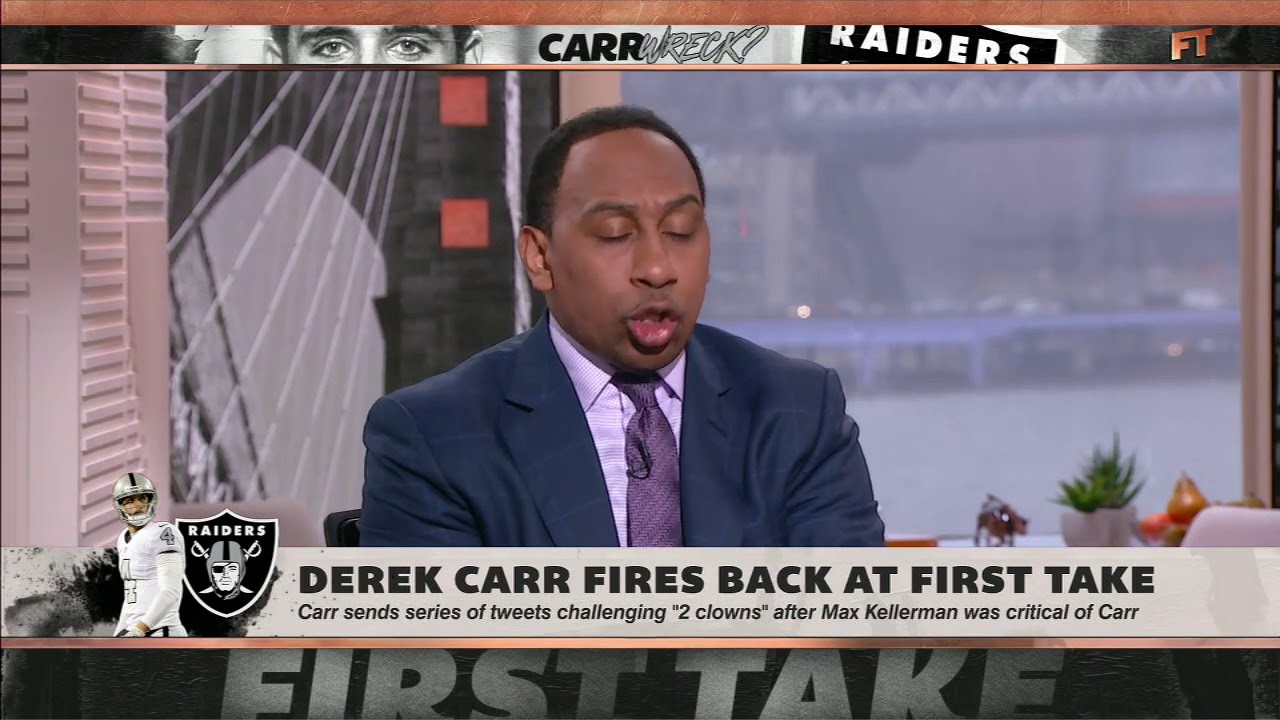 Stephen A  responds to Derek Carr's tweet   Jan 24, 2019