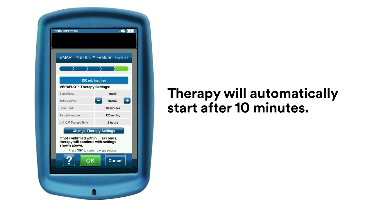 Initiate therapy: 3M™ Veraflo™ Therapy using the 3M™ Smart Instill™ Feature