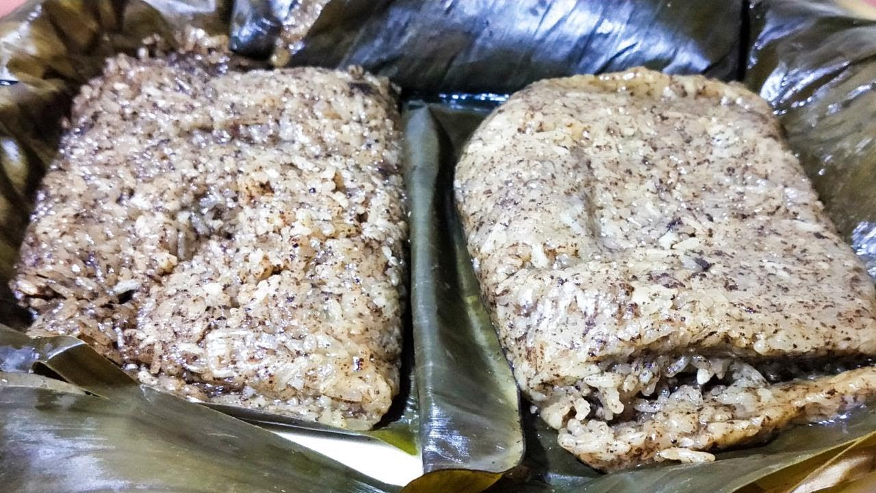 Sticky Rice Cooked With Perilla Seeds In Banana Leaves | Nagaland Foodie