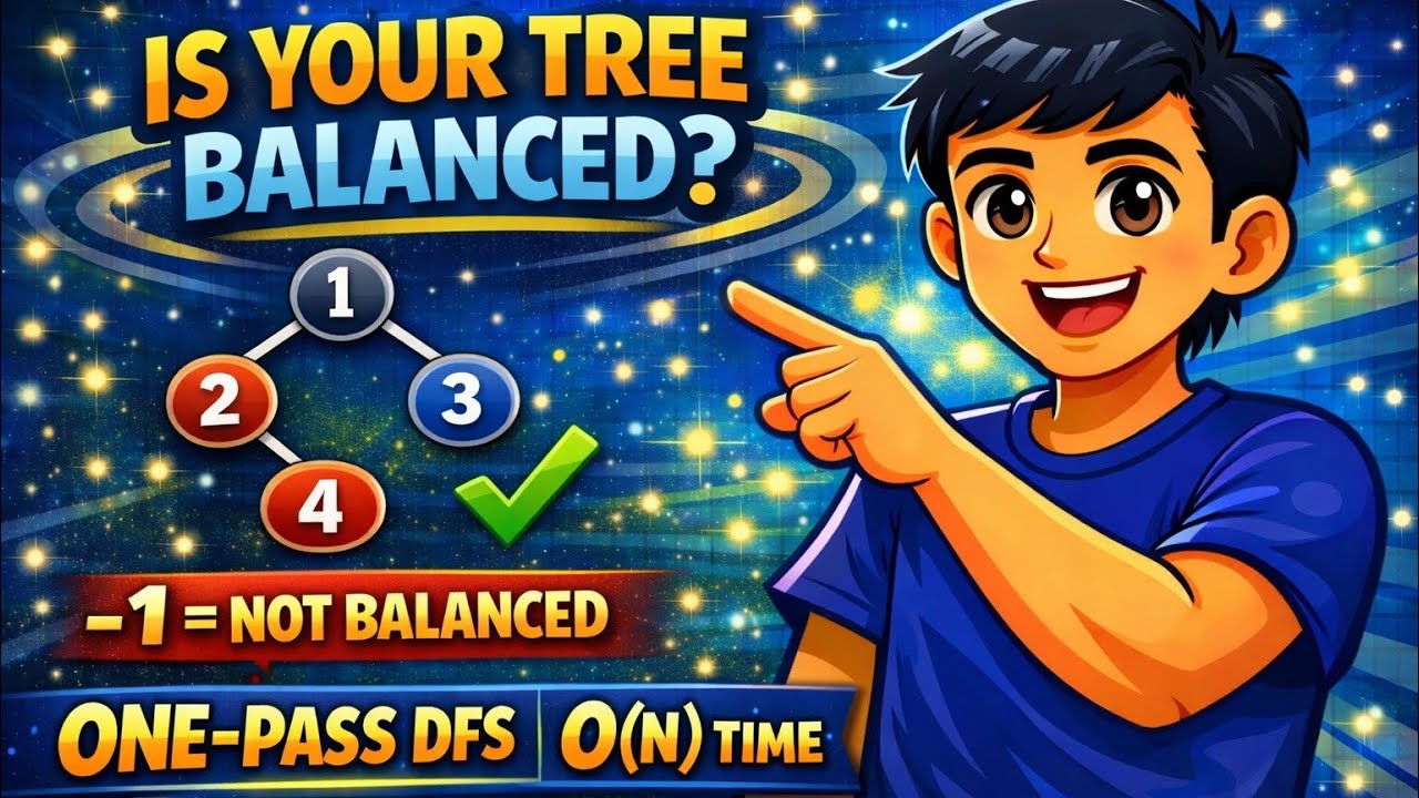 LeetCode 110  | Balanced Binary Tree 🔥 | One-Pass DFS Explained | O(n) Solution