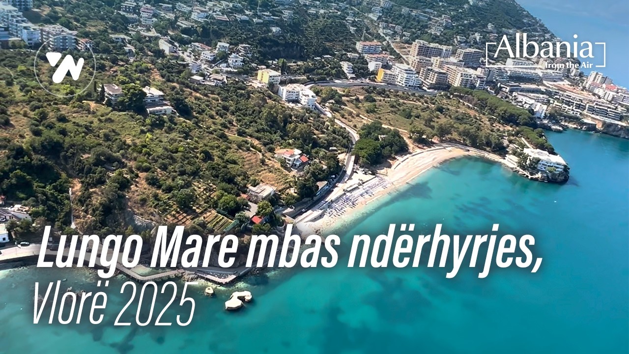 Lungo Mare mbas nderhyrjes per hapesirat e lira, nga Ajri - Plazhi i Ri & i Vjeter | 4K (13.07.2025)