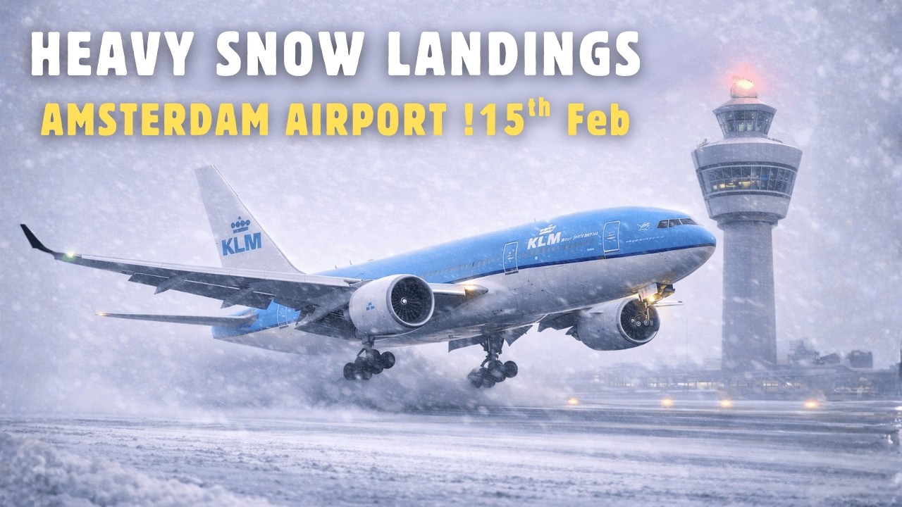 EXTREME WEATHER | Can Pilots Really Land In This Much Snow? Amsterdam Snowstorm Landing & Takeoff