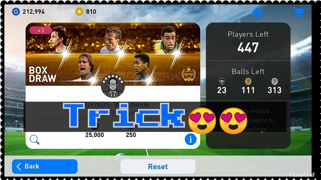 Best Trick for legend worldwide Box draw