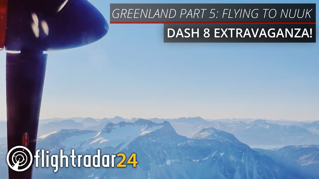 Air Greenland Dash 8 flight deck and passenger cabin flights! [With stunning views into Nuuk]
