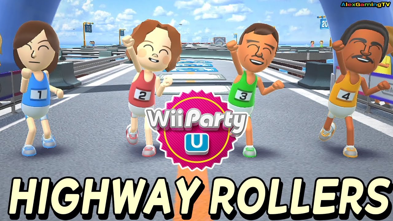 Wii Party U Highway Rollers Gameplay | Guest F vs Giulia Vs Eduardo Vs Steven | Expert com