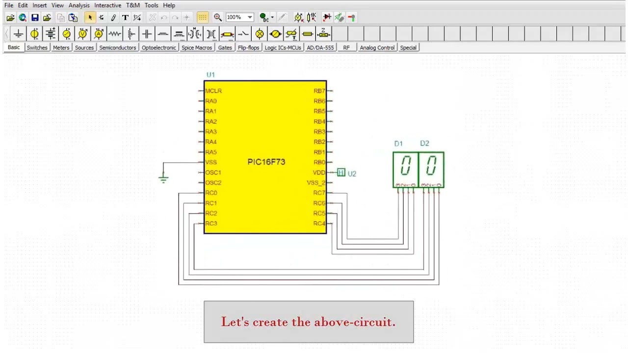 Simulation of Basic Analog and Digital circuits with TINA