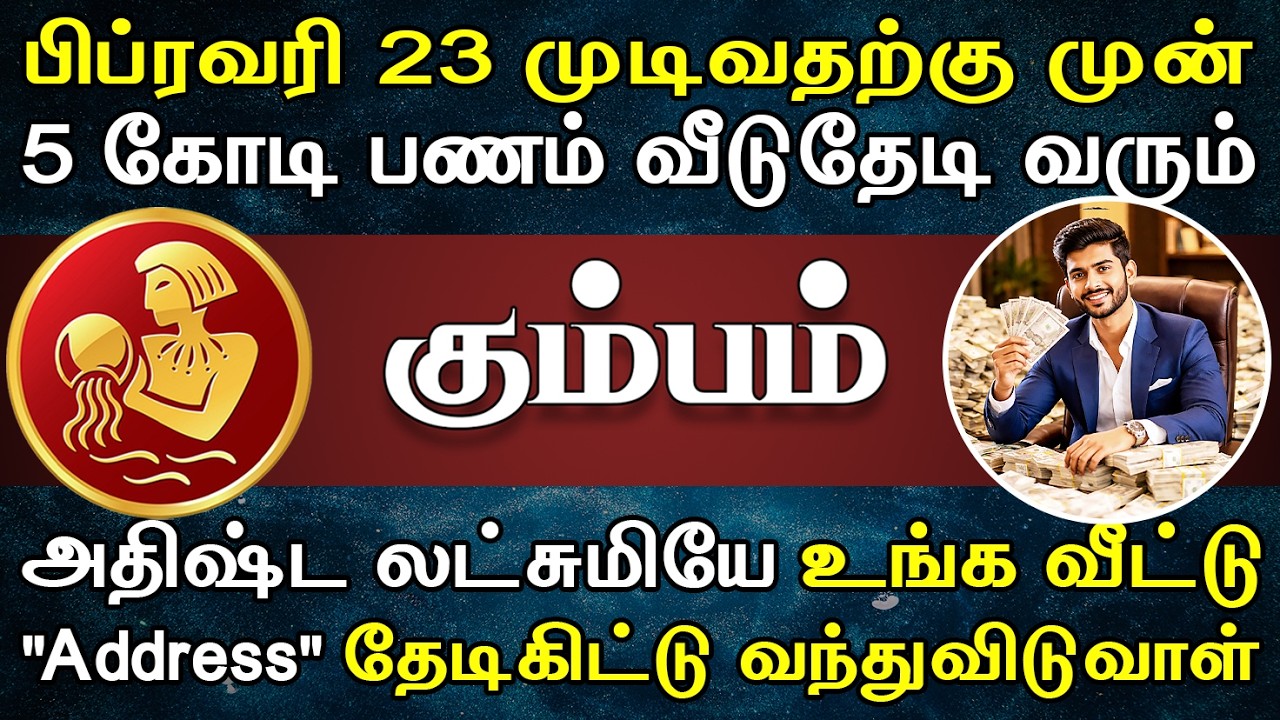 கோடிக்கணக்கில் பணம் கோட்ட்டப்போகுது, என்ஜாய் !! | இன்றைய கும்பம் ராசி பலன் | Kumbam Rasi Today
